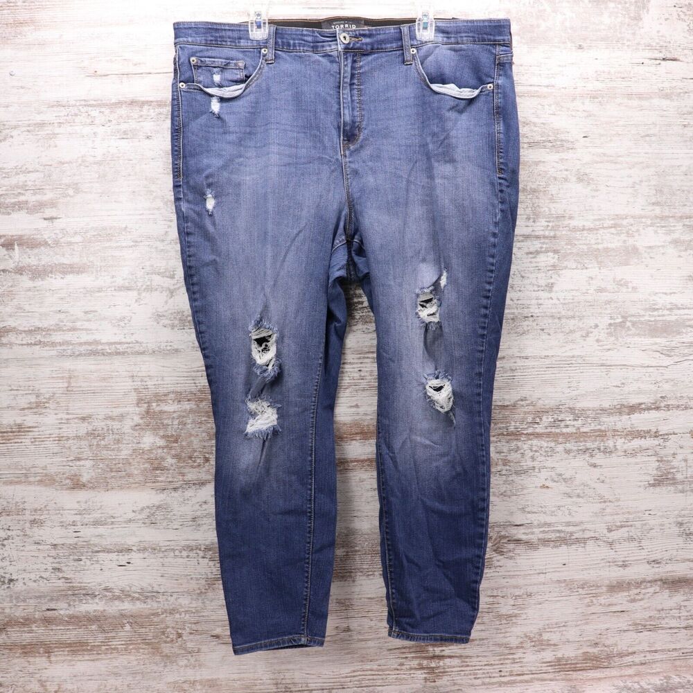 Torrid Womens Blue Denim Medium Wash Sky High Skinny Jeans Size 24r